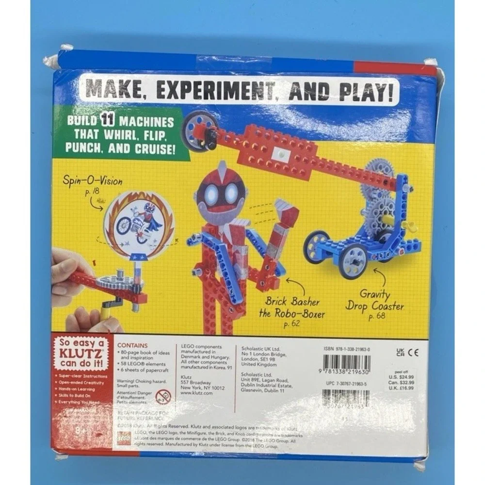2018 Klutz Lego Gadgets Book Kit With Bricks Build 11 Machines New Sealed 41585